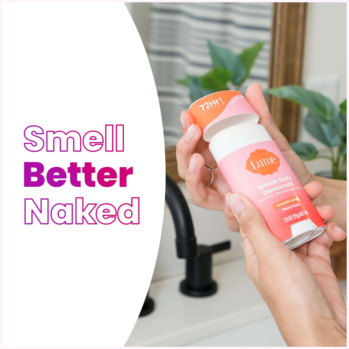 Lume Smooth Solid Deodorant and Invisible Cream Tube side by side