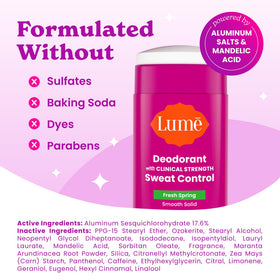 Lume Sweat Control Deodorant Fresh Spring side view