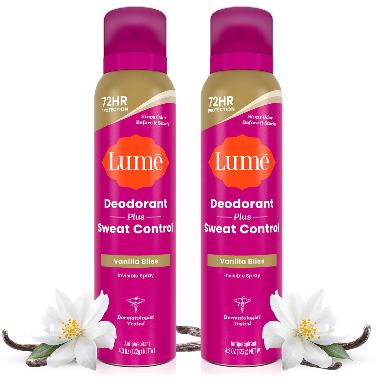 Lume Sweat Control Deodorant Spray Vanilla Bliss front view
