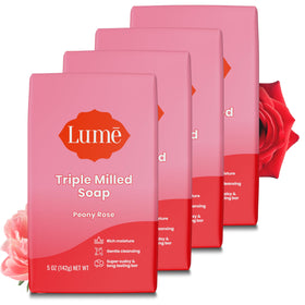 Lume Triple Milled Bar Soap 5 oz Peony Rose front view