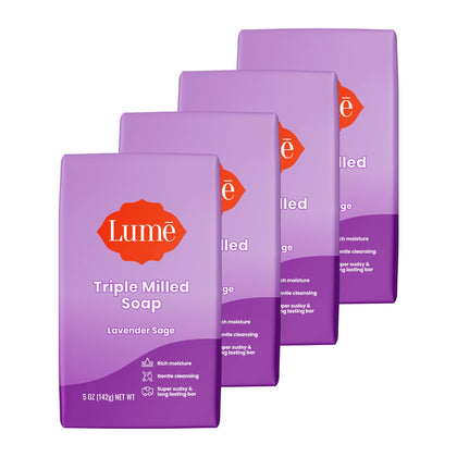 Lume Triple Milled Bar Soap Lavender Sage front view