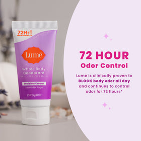 Lume Unscented deodorant tube close-up
