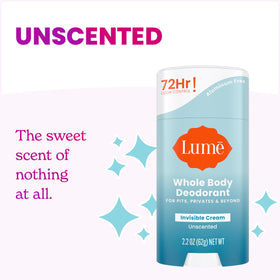 Lume Whole Body Deodorant Cream Stick application process on skin