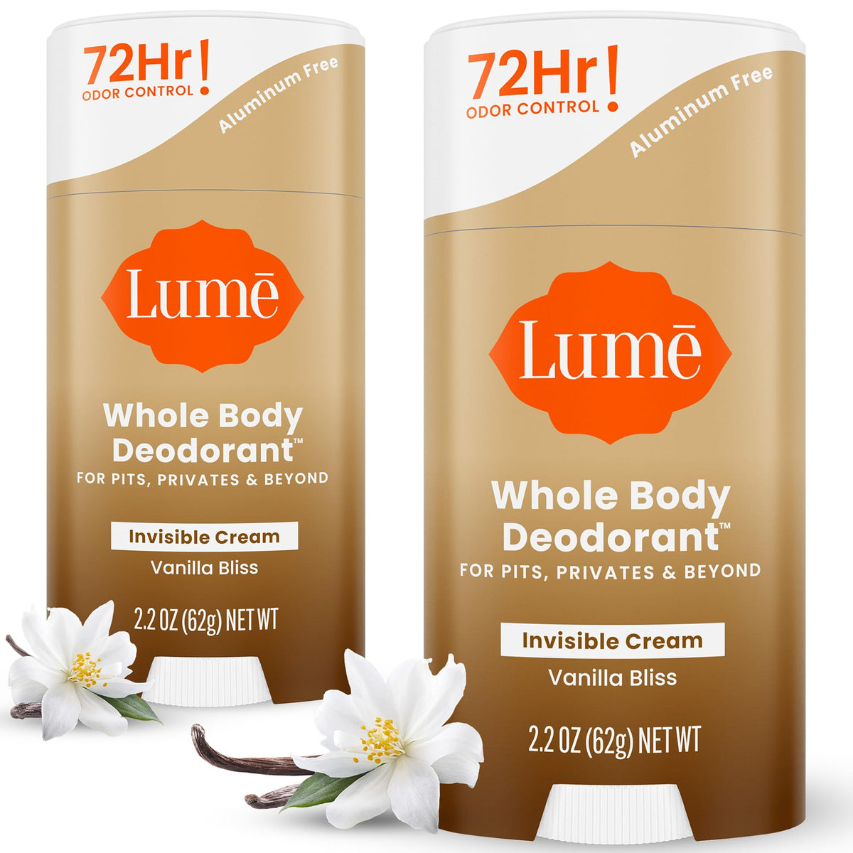 Lume Whole Body Deodorant Cream Stick Vanilla Bliss front view