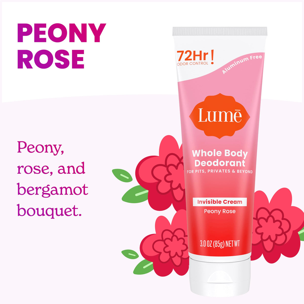 Lume Whole Body Deodorant Cream Tube 3 oz with packaging