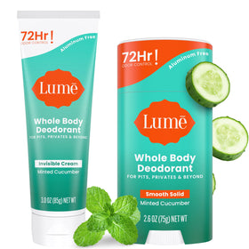 Lume Whole Body Deodorant Cream Tube 3oz Minted Cucumber front view