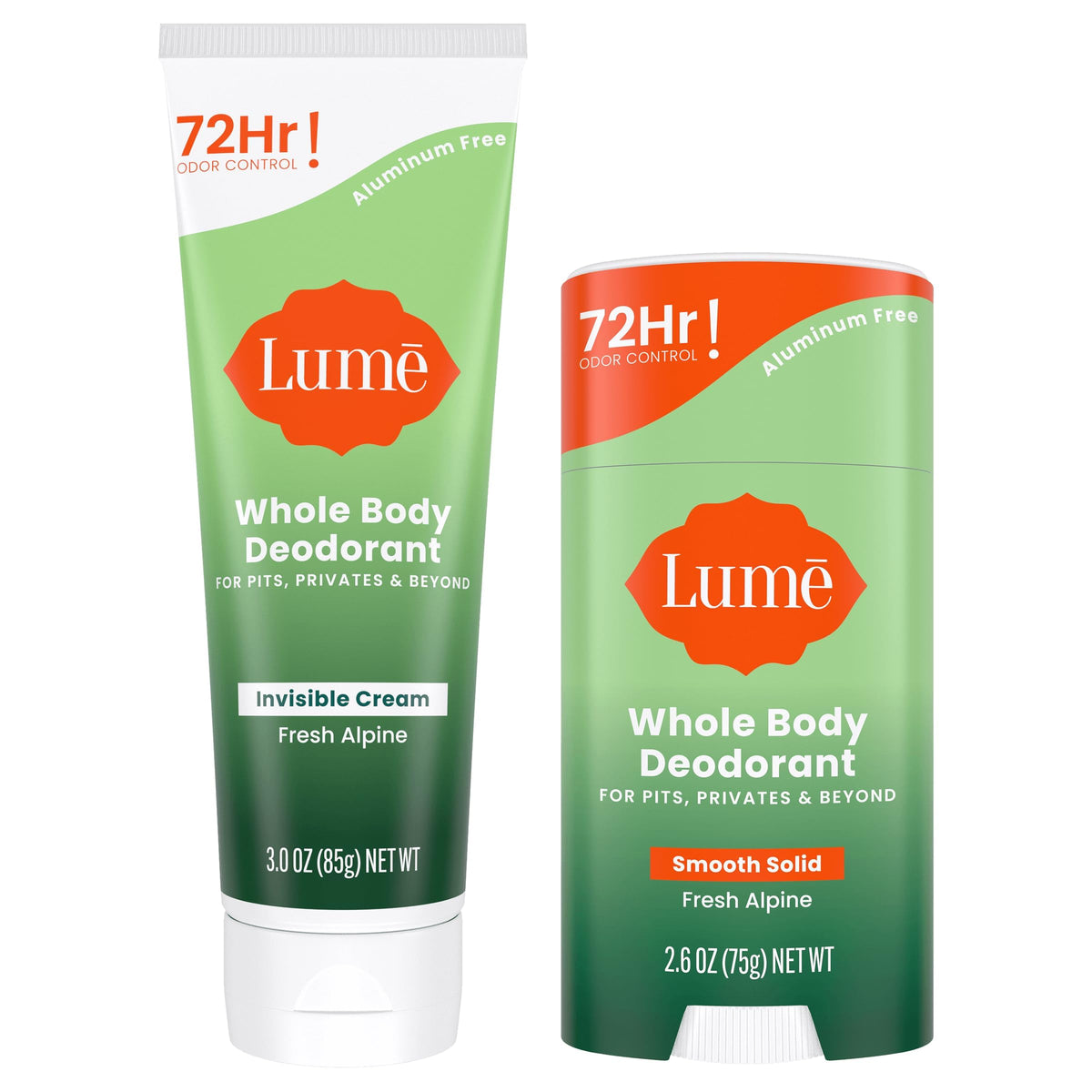 Lume Whole Body Deodorant Cream Tube Alpine 3oz front view