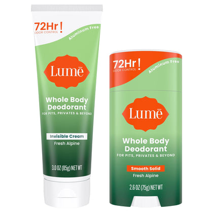 Lume Whole Body Deodorant Cream Tube Alpine 3oz front view