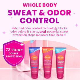 Lume Whole Body Deodorant Cream Tube back view with ingredients