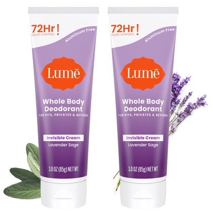 Lume Whole Body Deodorant Cream Tube Lavender Sage front view