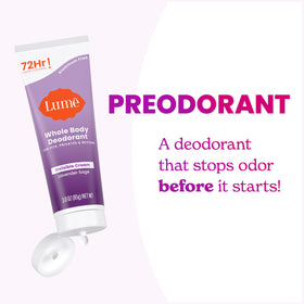 Lume Whole Body Deodorant Cream Tube Lavender Sage texture