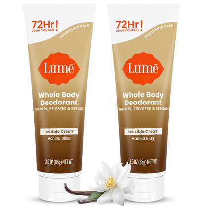 Lume Whole Body Deodorant Cream Tube Vanilla Bliss front view