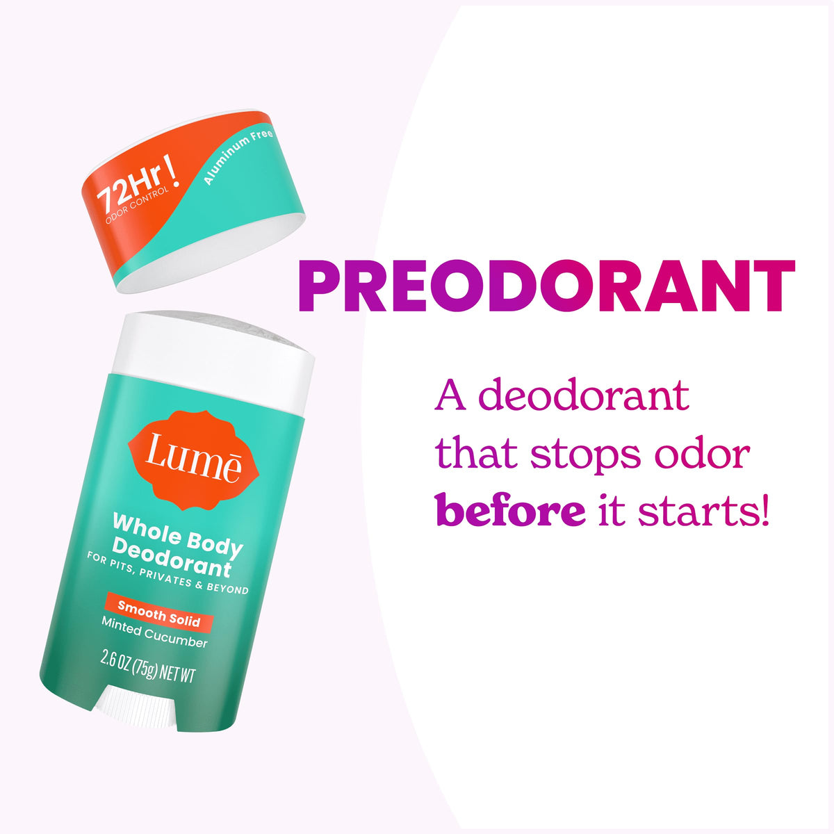 Lume Whole Body Deodorant in bathroom setting
