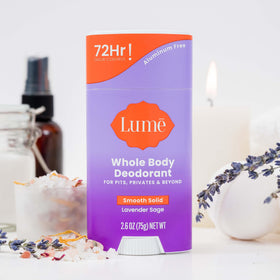 Lume Whole Body Deodorant Lavender Sage in lifestyle setting