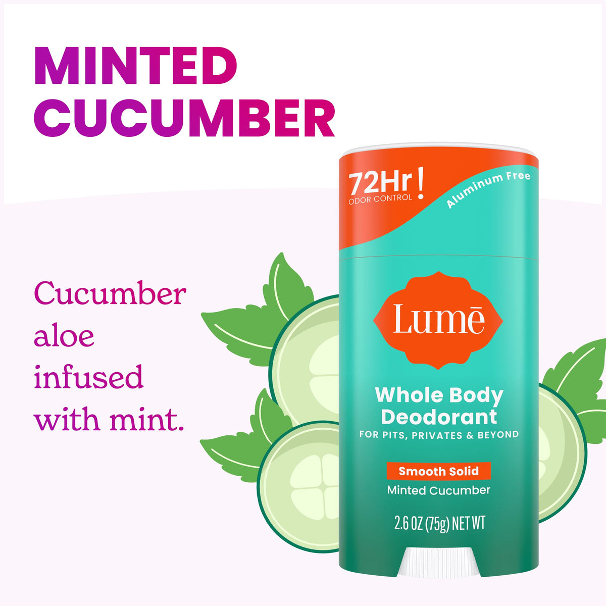 Lume Whole Body Deodorant Minted Cucumber packaging