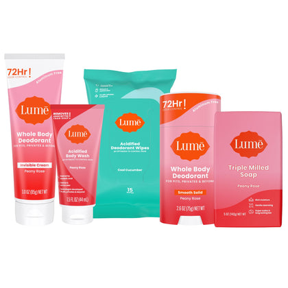 Lume Whole Body Deodorant Peony Rose Starter Pack front view