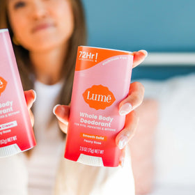Lume Whole Body Deodorant Peony Rose texture close-up