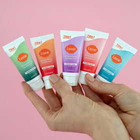 Lume Whole Body Deodorant Sampler pack with all five scents displayed