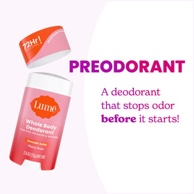 Lume Whole Body Deodorant Solid Stick 2.6 oz Peony Rose texture
