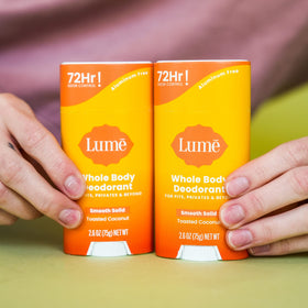 Lume Whole Body Deodorant Solid Stick 2.6 oz with ingredients list