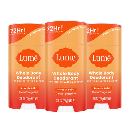 Lume Whole Body Deodorant Solid Stick Clean Tangerine front view
