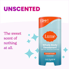 Lume Whole Body Deodorant Solid Stick Unscented side view