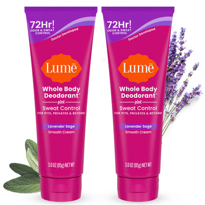 Lume Whole Body Sweat Control Deodorant Cream Lavender front view