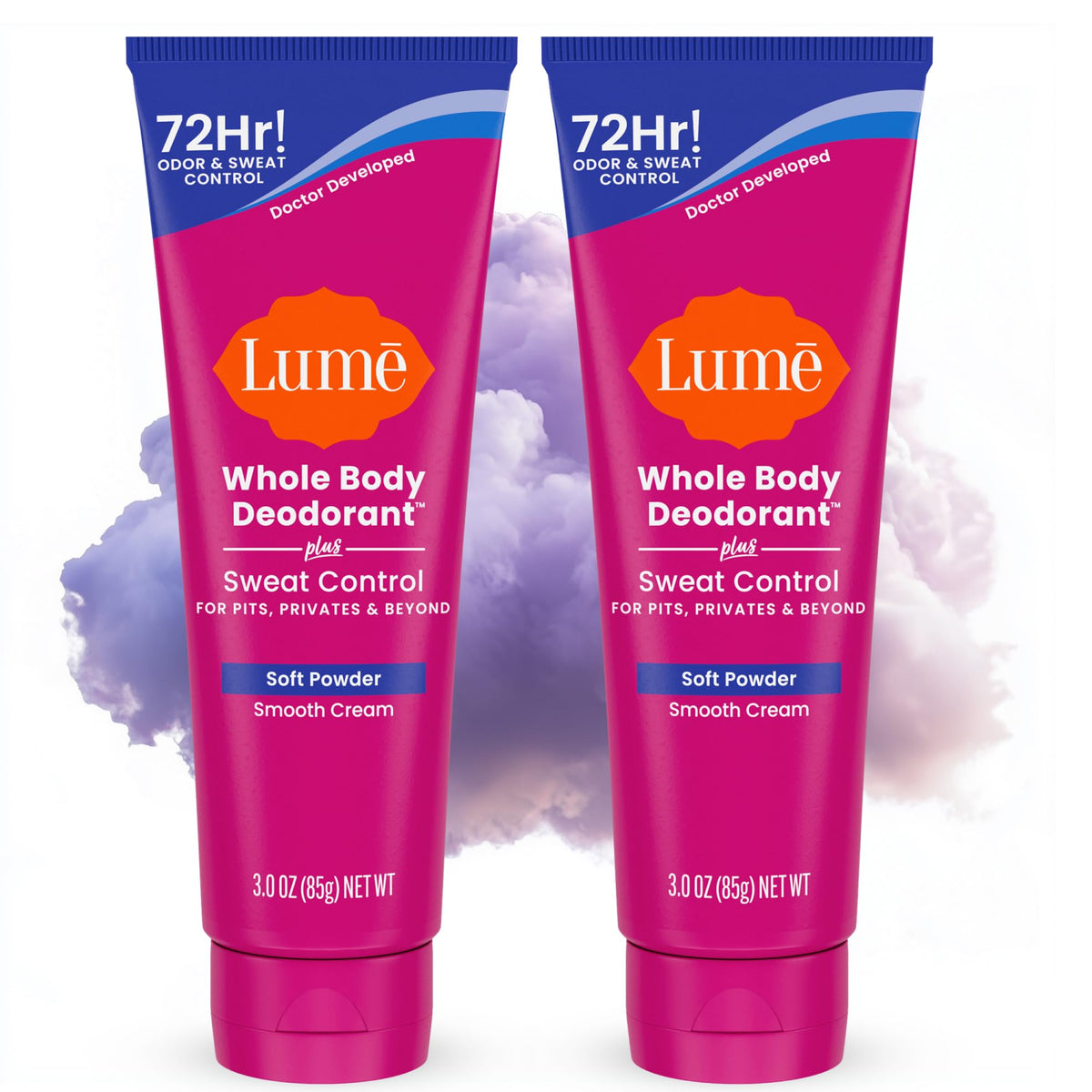Lume Whole Body Sweat Control Deodorant Cream Tube front view