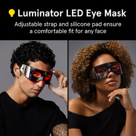 Lumin Luminator LED Eye Mask in use while reading
