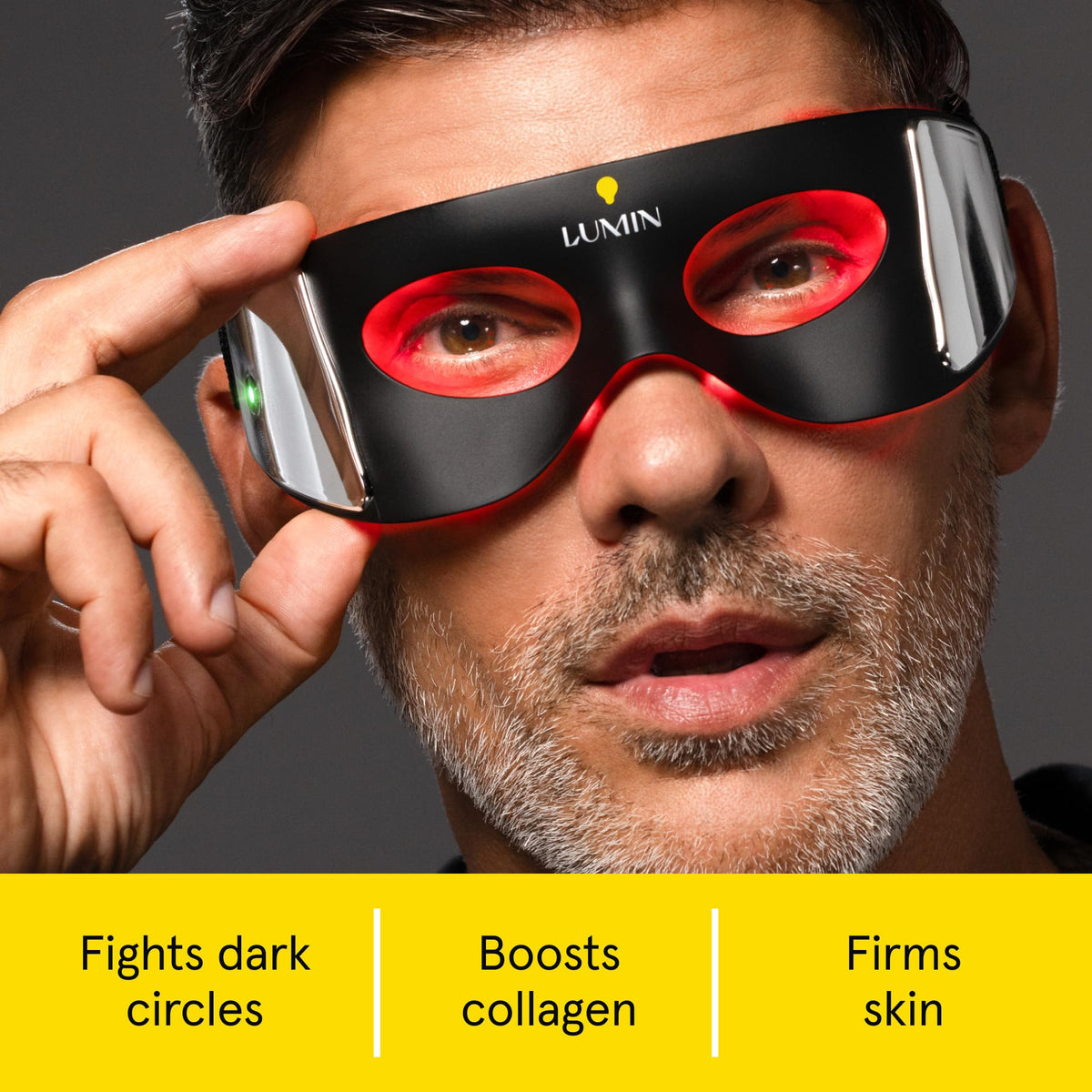 Lumin Luminator LED Eye Mask side view showing open-eye design
