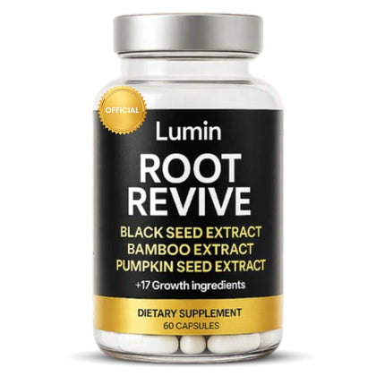 Lumin Root Revive Hair Growth Capsules front view with packaging