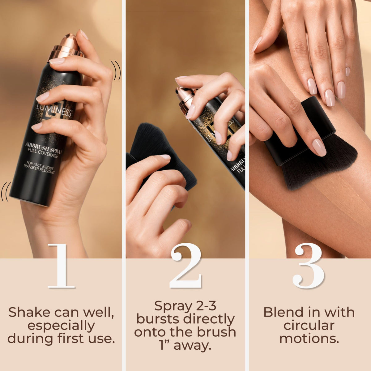 LUMINESS Airbrush Body Coverage Foundation misting technique