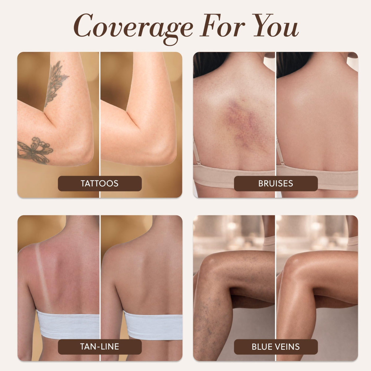 LUMINESS Airbrush Body Coverage showing various shades