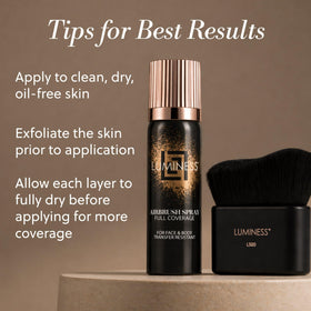LUMINESS Airbrush Body Coverage texture on skin
