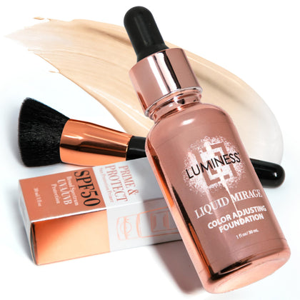 LUMINESS Liquid Mirage Foundation Kit front view with SPF 50