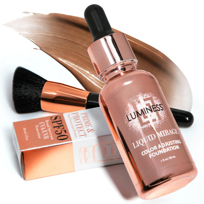 LUMINESS Liquid Mirage Foundation Kit front view with SPF 50
