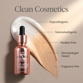 LUMINESS Liquid Mirage Foundation Medium swatch on hand