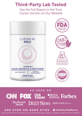 Lunakai Hair Growth Supplement bottle side view