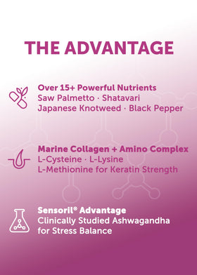 Lunakai Hair Growth Supplement capsules on a table