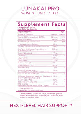 Lunakai Hair Growth Supplement packaging details