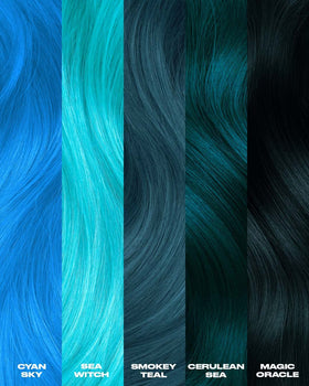 Lunar Tides Cerulean Sea hair dye swatch on paper