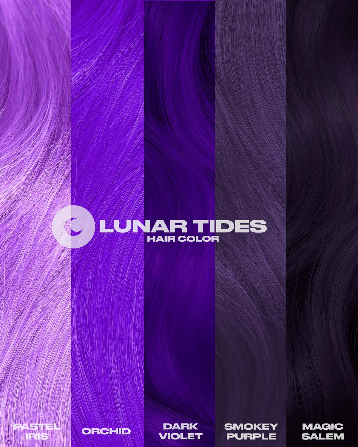 Lunar Tides Dark Violet hair dye bottle with cap off