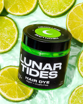 Lunar Tides Neon Lime hair dye close-up of texture