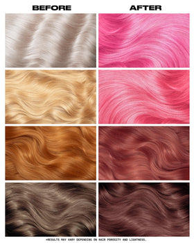 Lunar Tides Petal hair color on styled hair