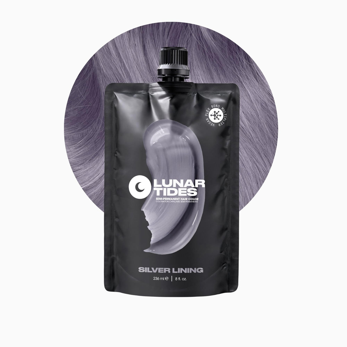 Lunar Tides Semi-Permanent Hair Color Silver Lining front view