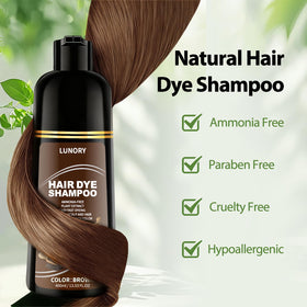Lunory brown hair dye shampoo results on hair