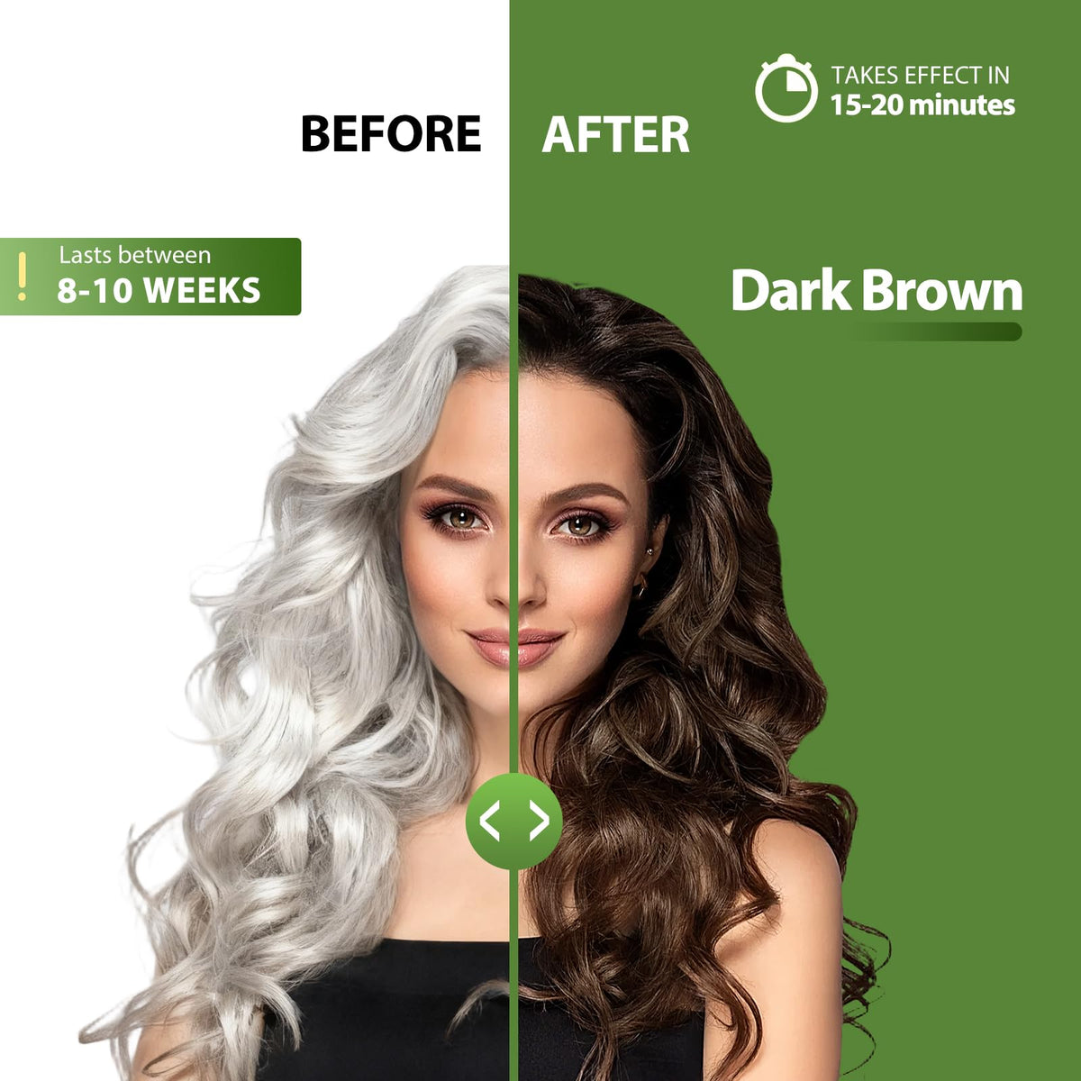 Lunory dark brown hair dye shampoo back view showing ingredients