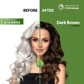 Lunory dark brown hair dye shampoo back view showing ingredients