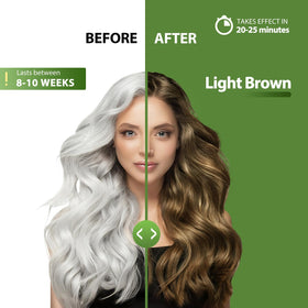 Lunory light brown hair dye shampoo back view with ingredient list