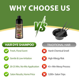 Lunory light brown hair dye shampoo with Ginseng and Argan Oil ingredients